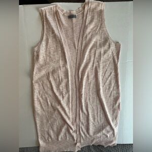 Joseph A long Sweater pinkish taupe Duster Vest Womens Size‎ Medium. Viscose